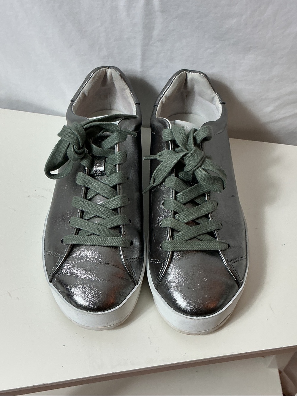 rag & bone Metallic Silver Low-Top Sneakers